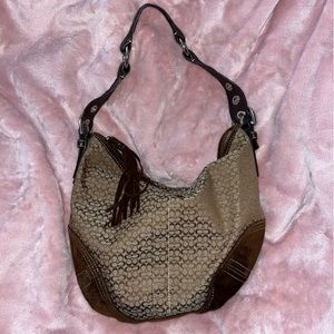 Vintage Coach SoHo 2158 Brown Signature Hobo Bag (#F052-2158)